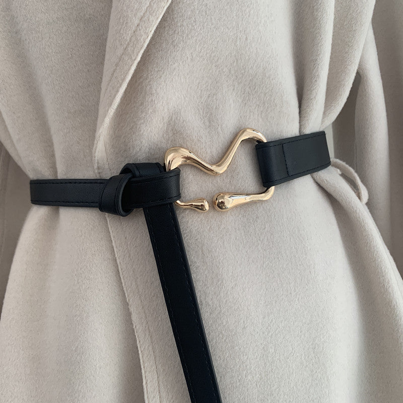 Thin Decoration Belt With Knot Loop