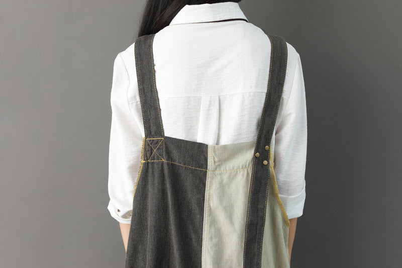 Multi-panel Denim Overalls