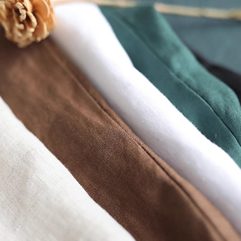 Casual Oversized Linen Shorts - Elastic Waist