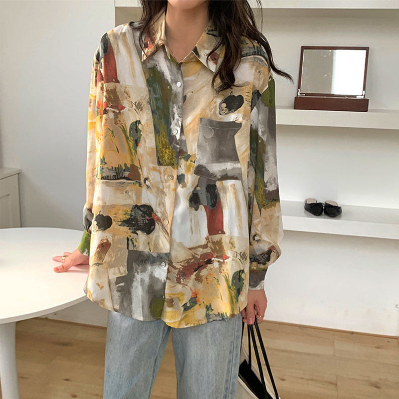 Sense Of Nature Pattern Design Long Shirt - Different Sleeve Options