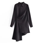Black Asymmetrical Long Shirt / Shirtdress