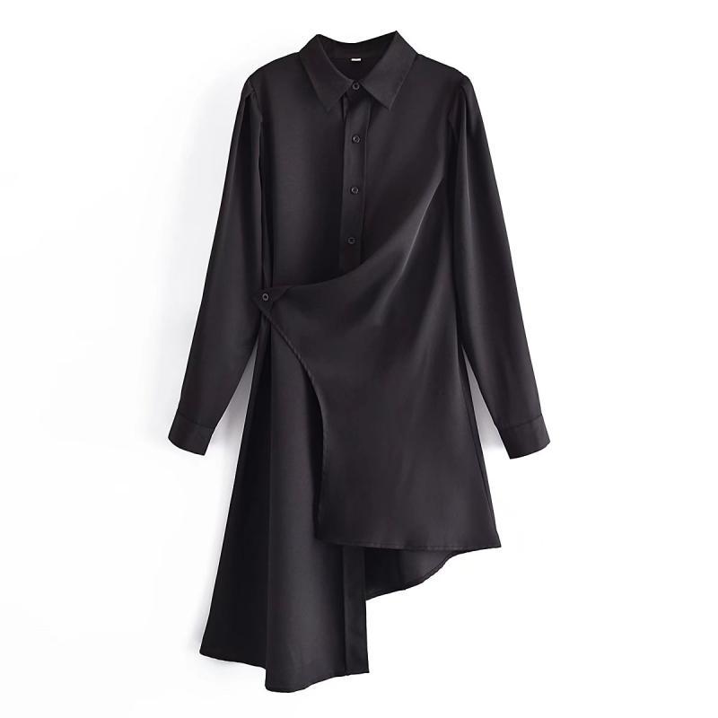 Black Asymmetrical Long Shirt / Shirtdress