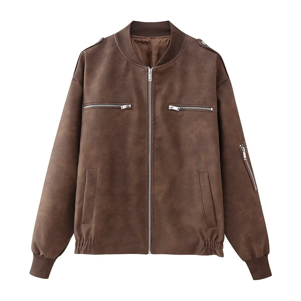 Casual Street Pleather Jacket