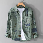 Loose Printed Long Sleeve Shirt