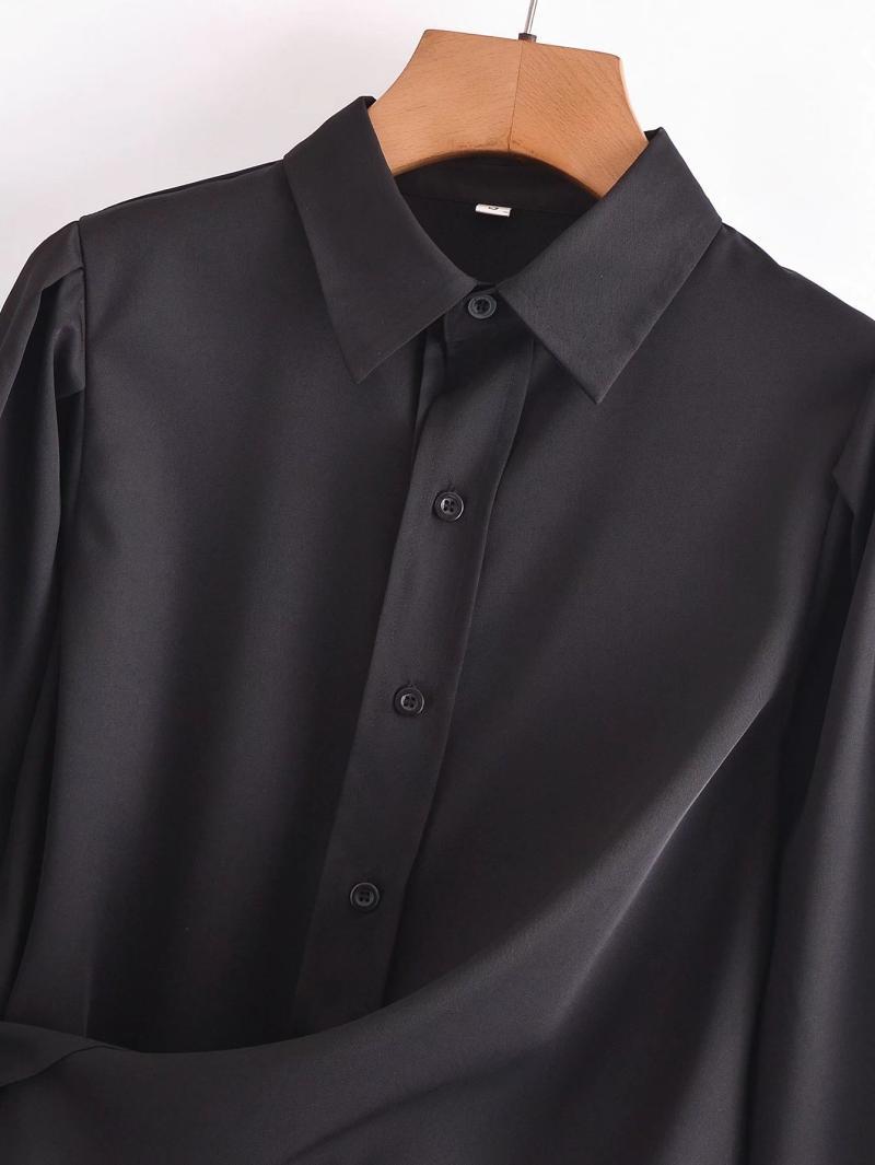 Black Asymmetrical Long Shirt / Shirtdress