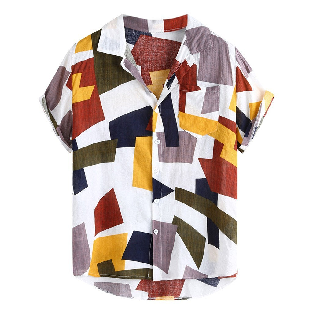 Patterned Button-up Casual Shirt