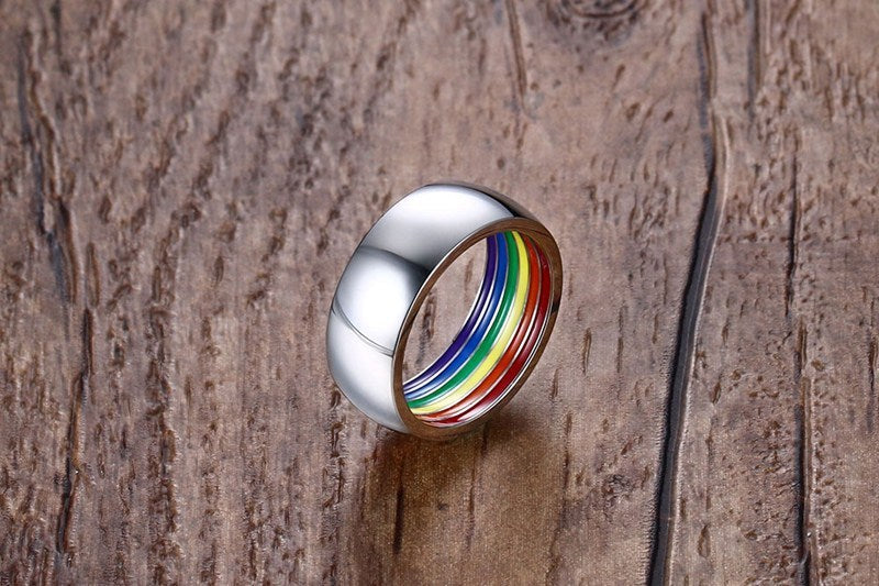 Lowkey Rainbow Stainless Steel Wide Ring
