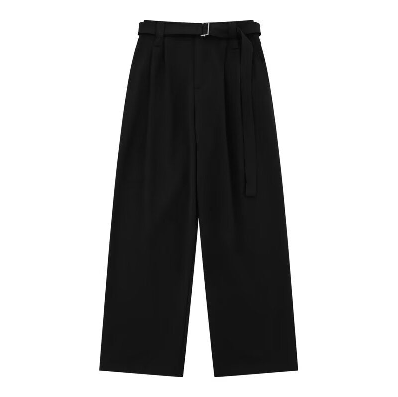 Loose Leisure Draping Wide-Leg Trousers - Strap /no Button