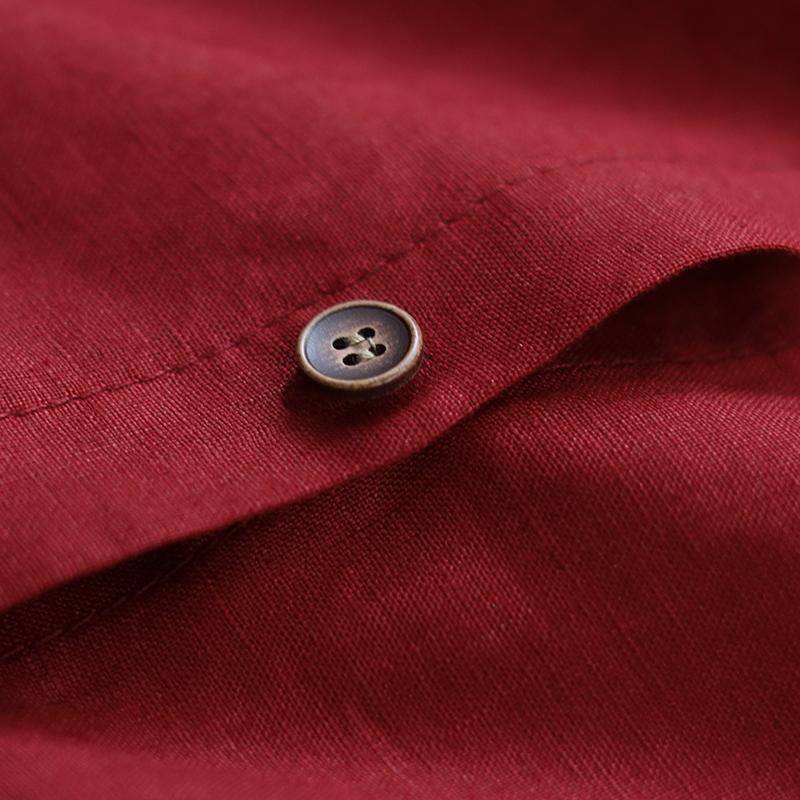 Lapel Linen Wide Taper Dress