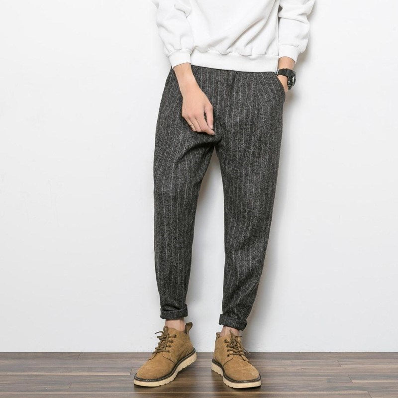 Striped casual harem pants