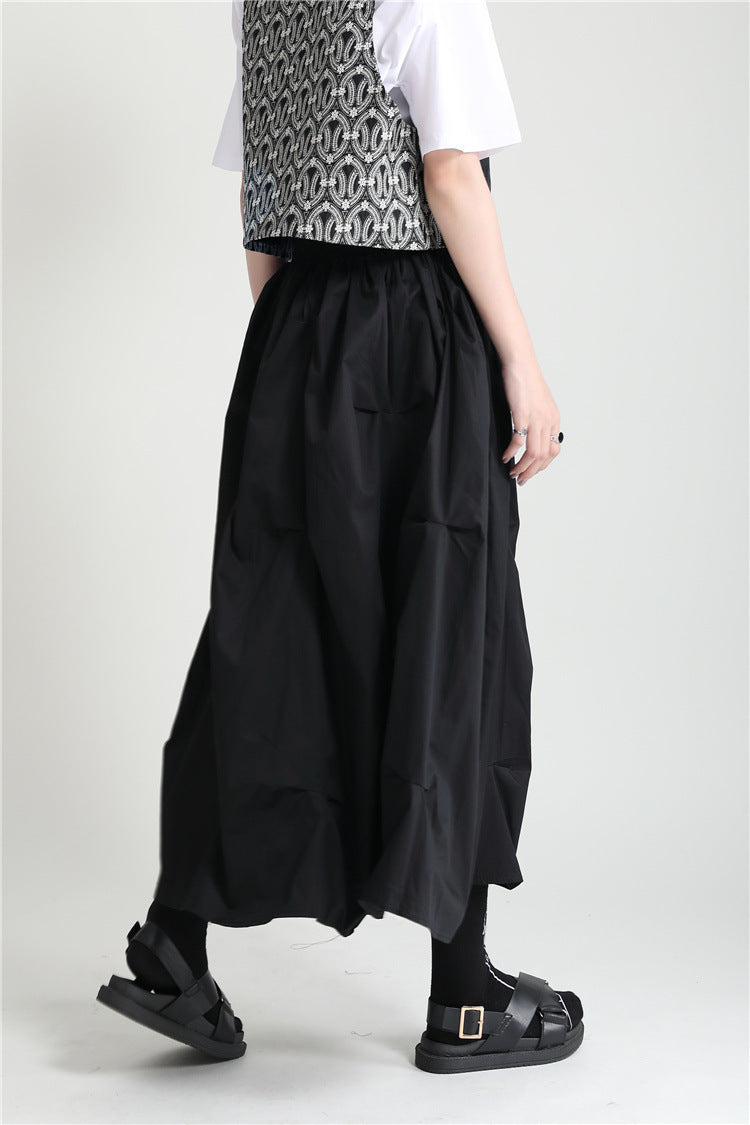 Loose High Waist Mid-length Niche A-Line Skirt