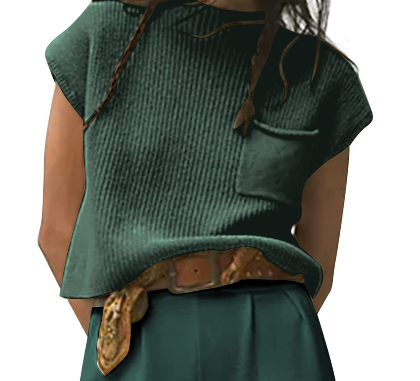 Knitted Sleeveless Pocket Casual Pullover Vest