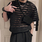 Short Sleeve Thin Mesh-Lined T-shirt