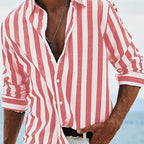 Striped Casual Long-sleeved Print Shirt
