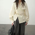 Deconstructive Waist Slimming Asymmetric Shirt