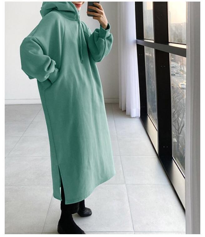 Fleece Mid-length Pullover Hoodie