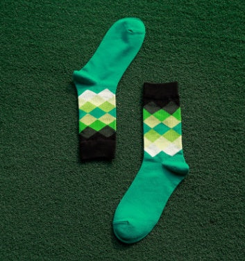 Colored diamond  long socks