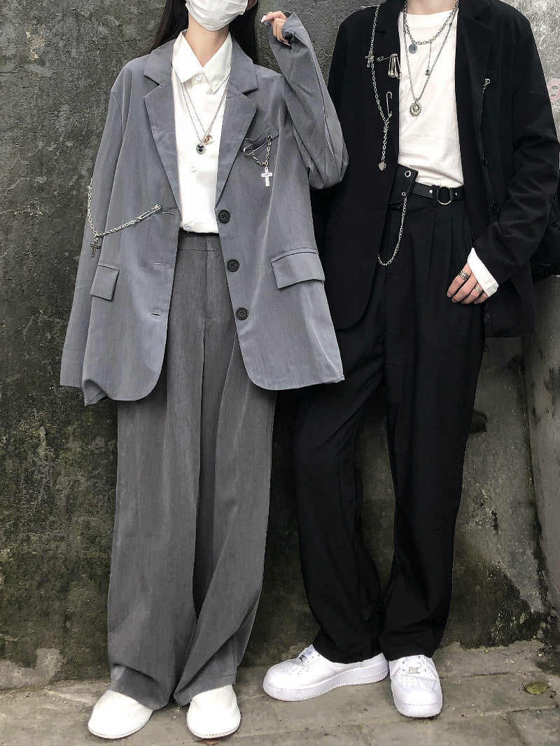 Loose Two-piece Suit w/ Accessories