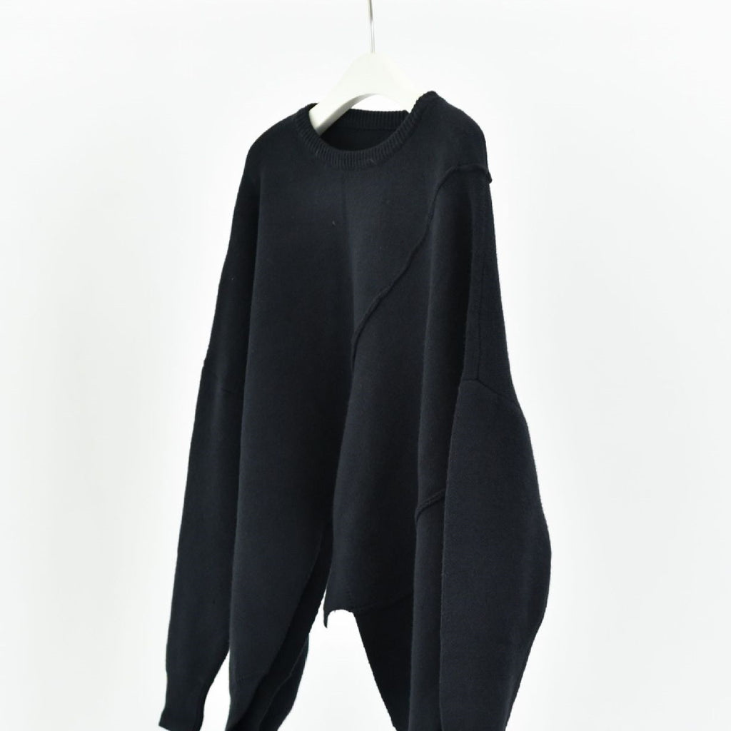 Asymmetrical Stitching Japanese Style Batwing Sweater