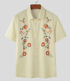 Straight-cut Print Button-up Shirt