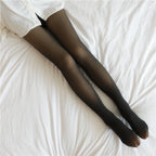 Faux Translucent Stockings - Fleece Lined Leggings for Fall And Winter