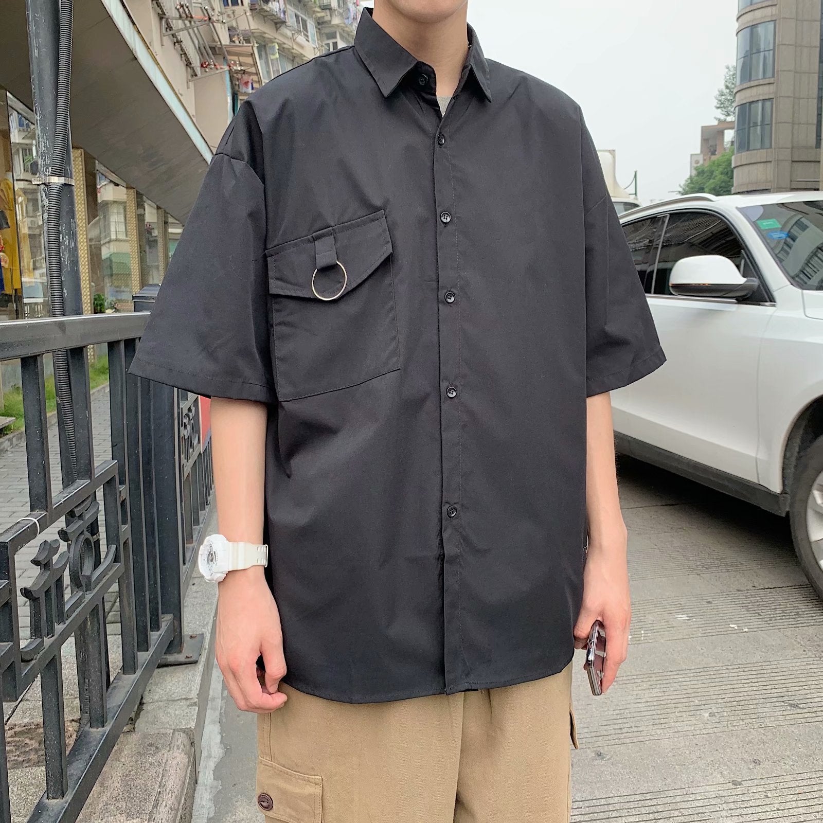 Ring Black Short Sleeve Shirt