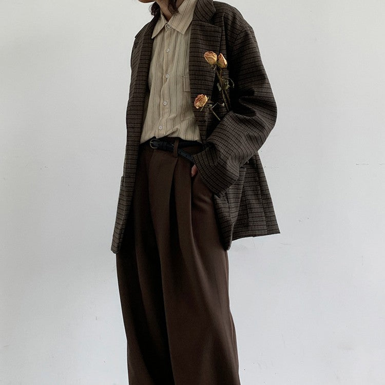 Retro Japanese Style Patterned Blazer