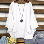Oversized Round Neck Japanese Style Blouse