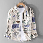 Loose Printed Long Sleeve Shirt