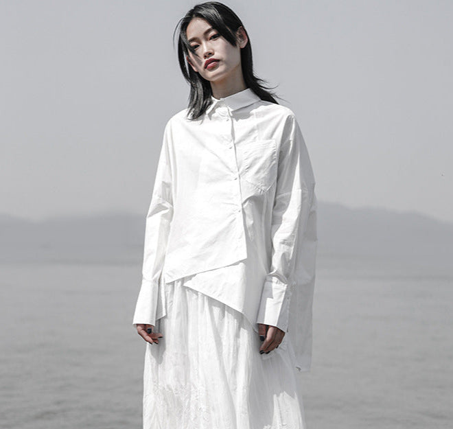 Niche Irregular Layered Shirt