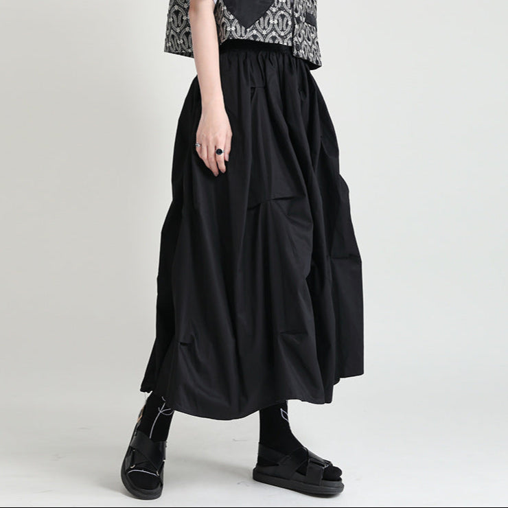 Loose High Waist Mid-length Niche A-Line Skirt
