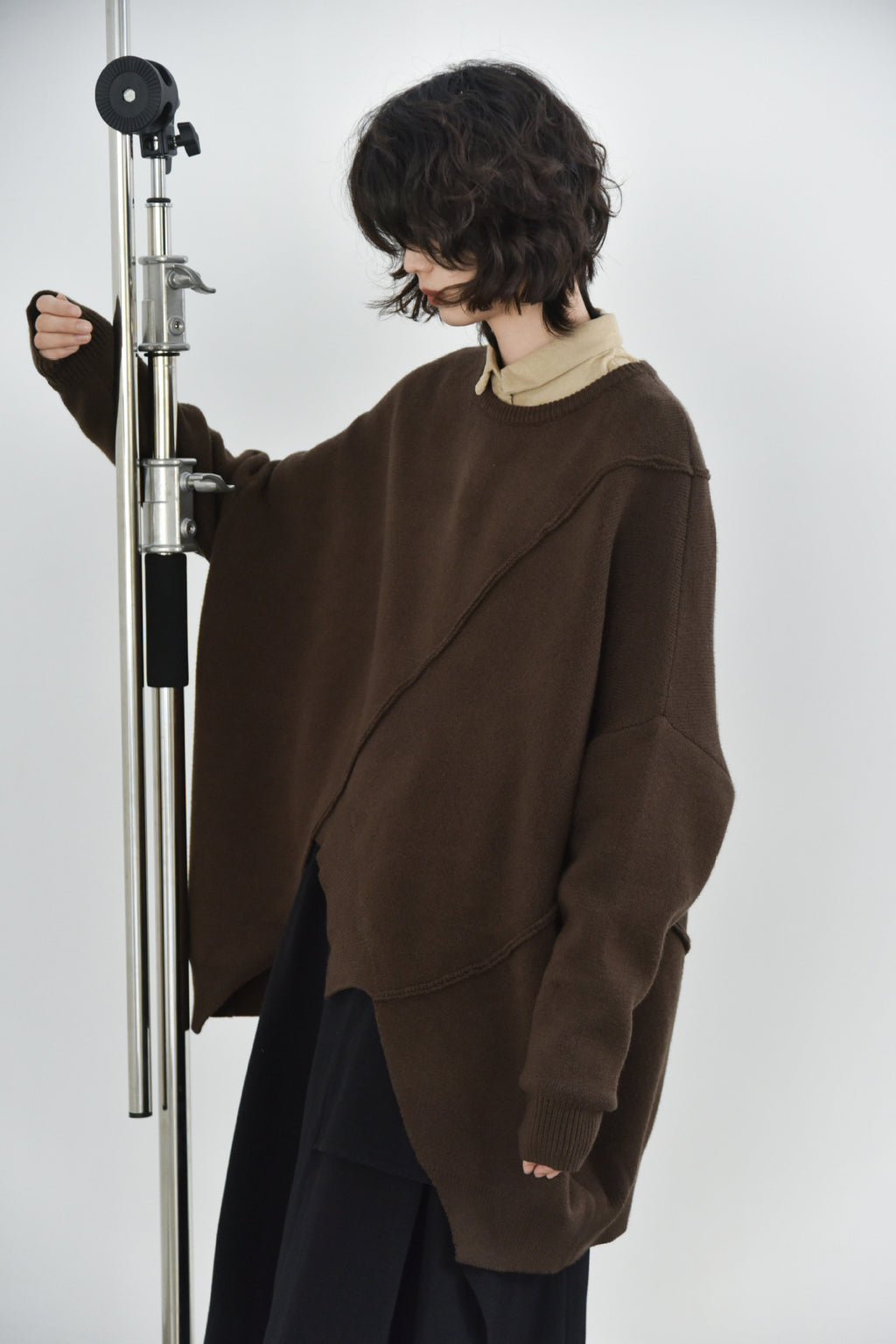 Asymmetrical Stitching Japanese Style Batwing Sweater
