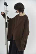 Asymmetrical Stitching Japanese Style Batwing Sweater