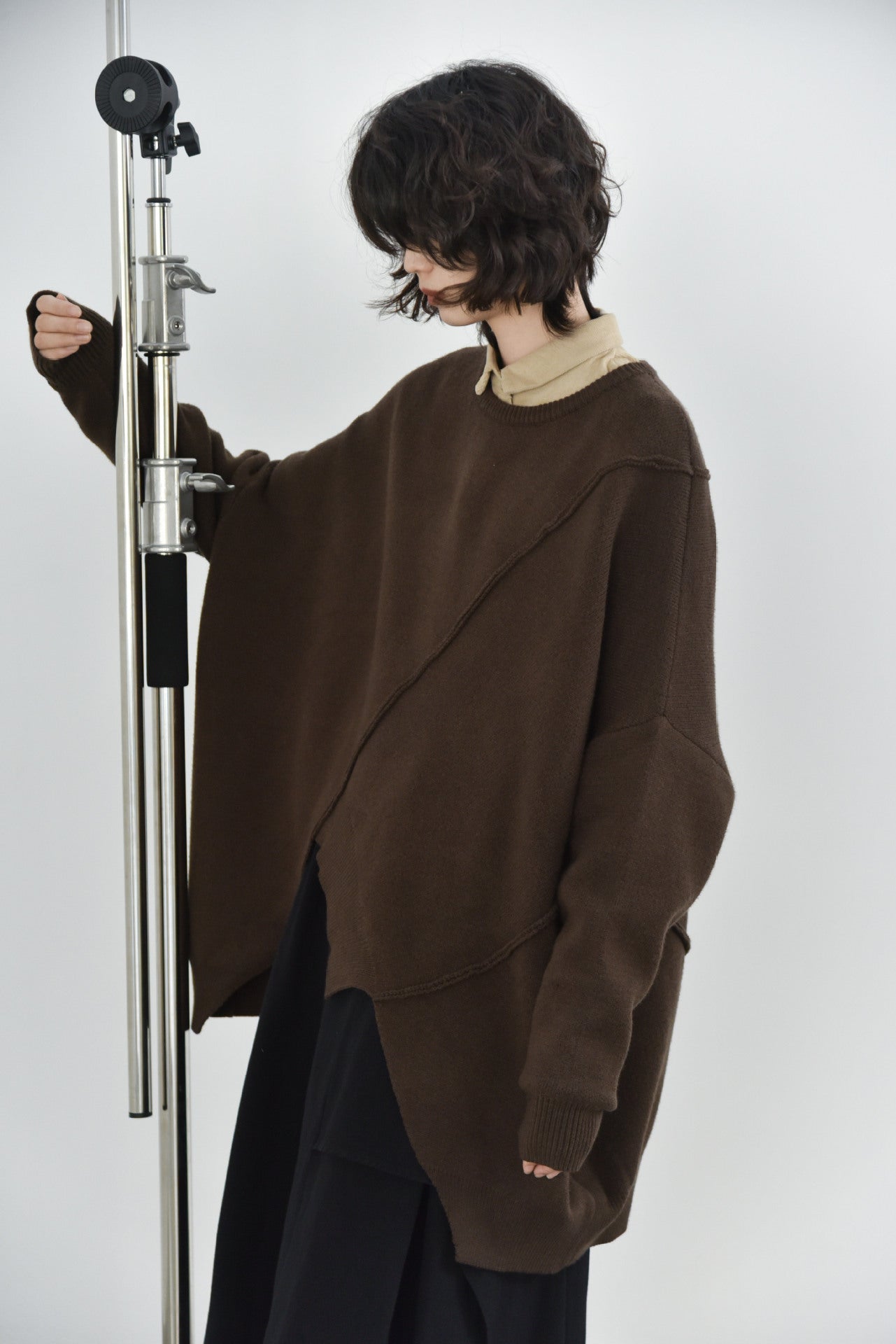 Asymmetrical Stitching Japanese Style Batwing Sweater