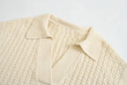 Korean Style Shirt Collar Knitted Vest