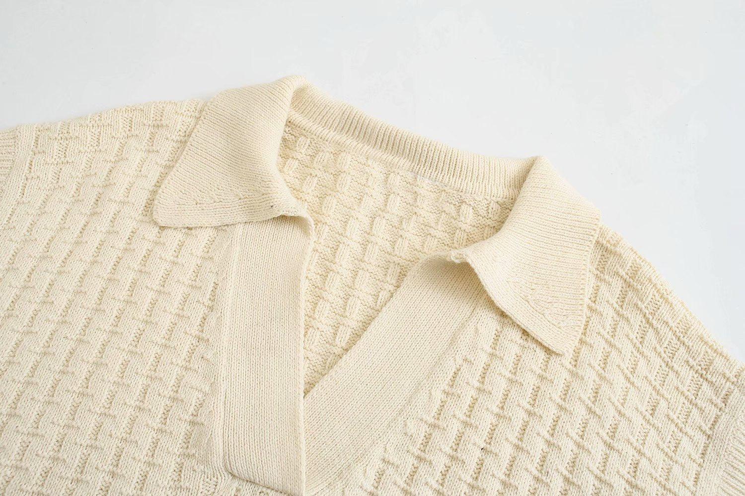 Korean Style Shirt Collar Knitted Vest