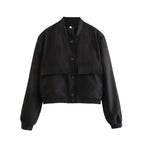 Casual Single-breasted Stand Collar Short Jacket
