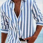 Striped Casual Long-sleeved Print Shirt
