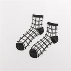 Ultra-thin Transparent & Plaid Japanese Style Socks