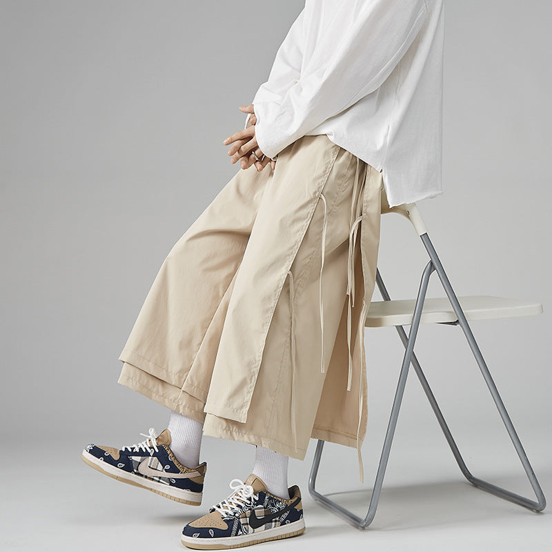 Sense Faux Double Layer Wide Leg Culottes