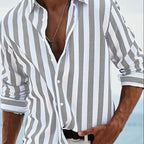 Striped Casual Long-sleeved Print Shirt