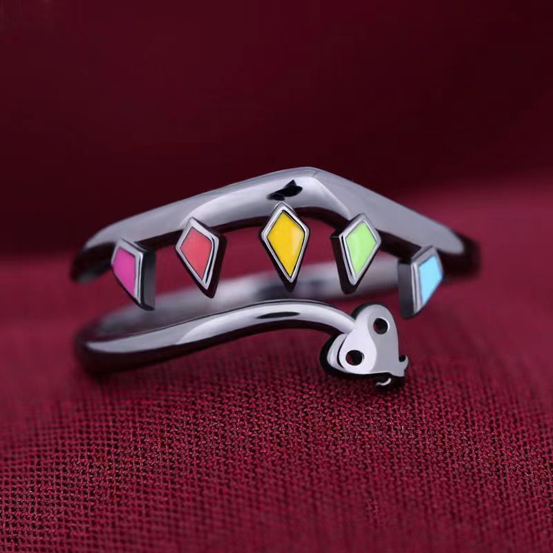 Adjustable Rainbow Snake Ring