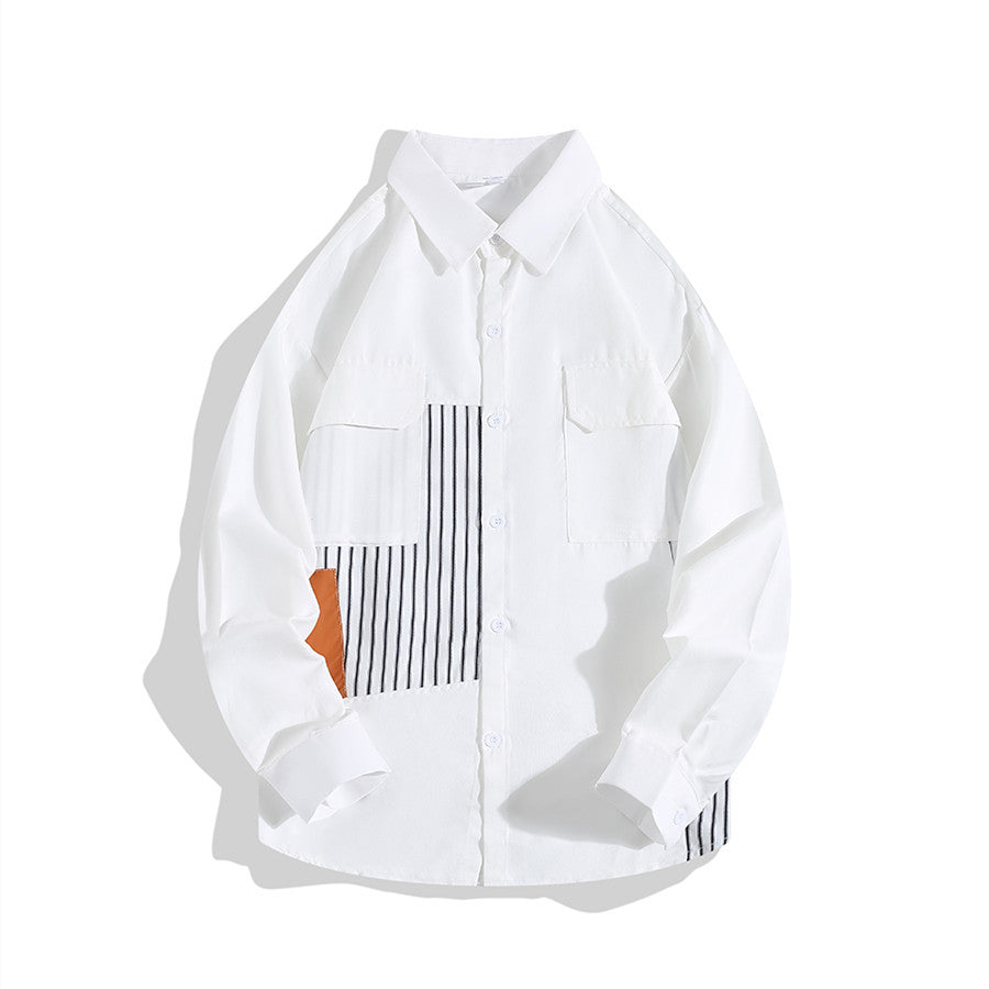 Elegant Patchwork Long Sleeve Shirt