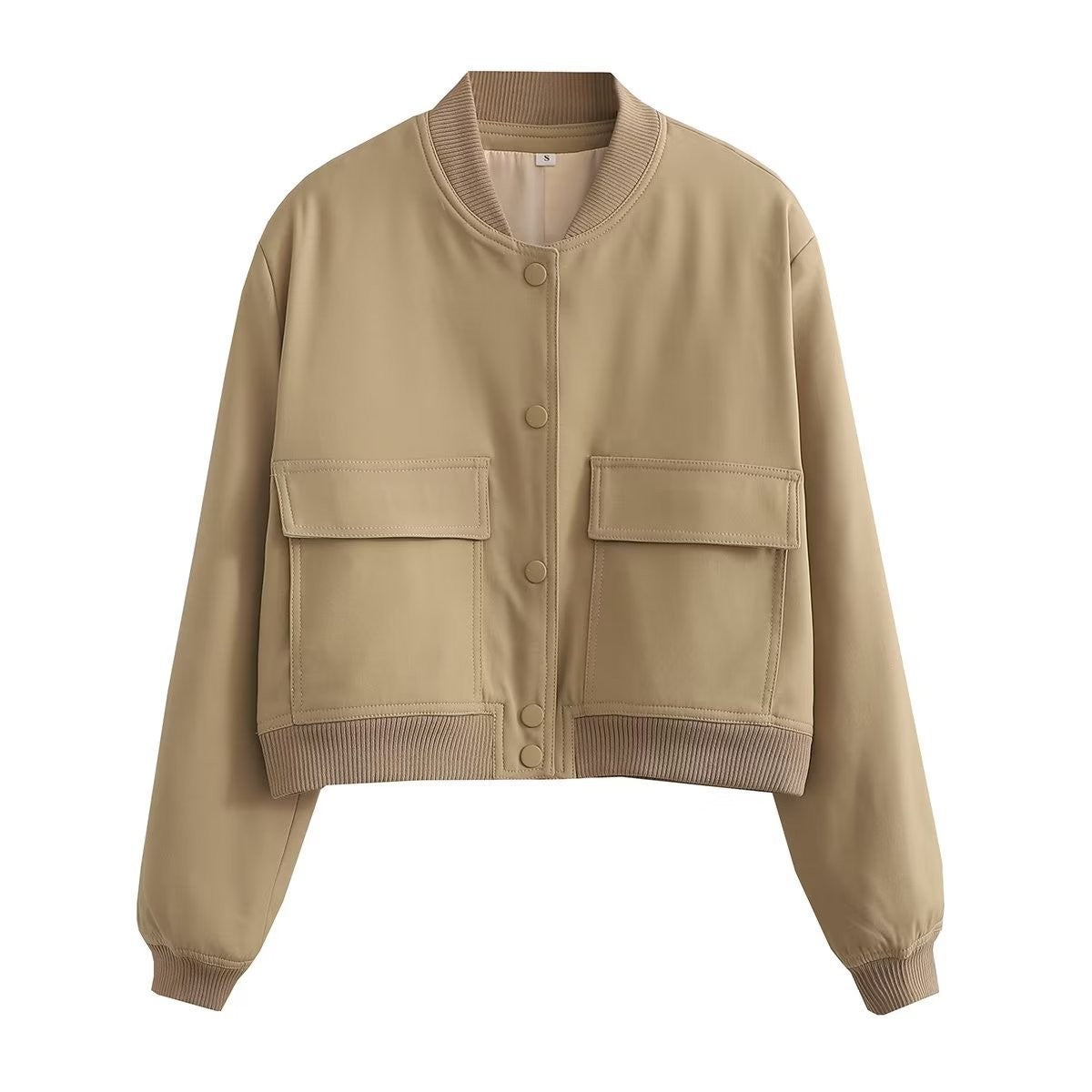 Casual Single-breasted Stand Collar Short Jacket