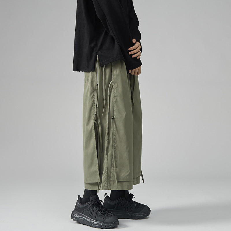 Sense Faux Double Layer Wide Leg Culottes