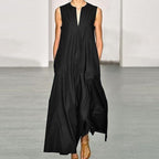 Deep V-neck Band Collar Overdress/Overshirt