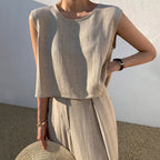 Casual Loose Two-piece Linen Suit