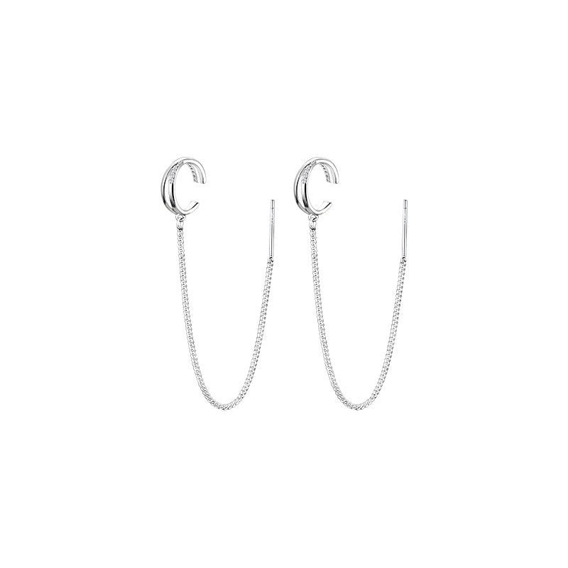 Threaded Tassel Earring w/ Jeweled Clip