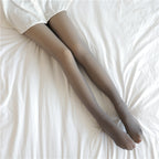 Faux Translucent Stockings - Fleece Lined Leggings for Fall And Winter