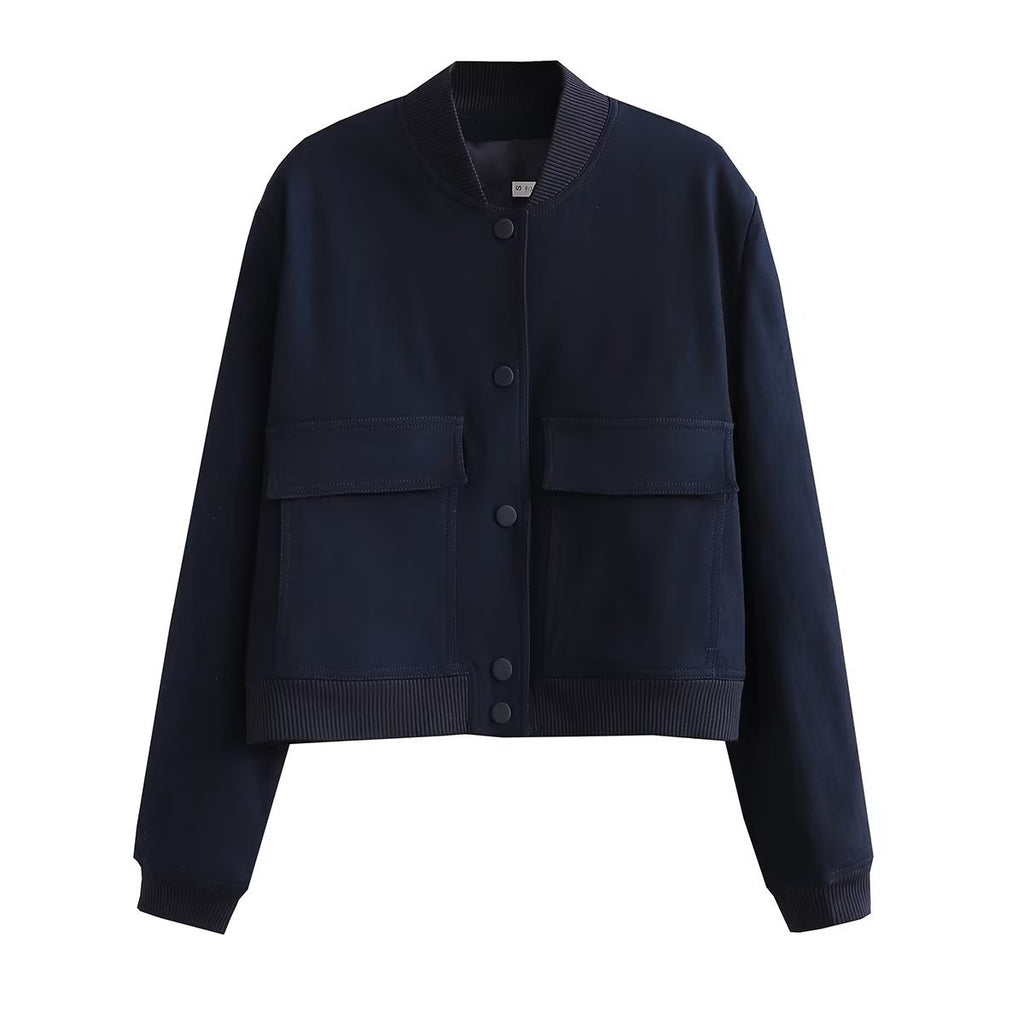 Casual Single-breasted Stand Collar Short Jacket